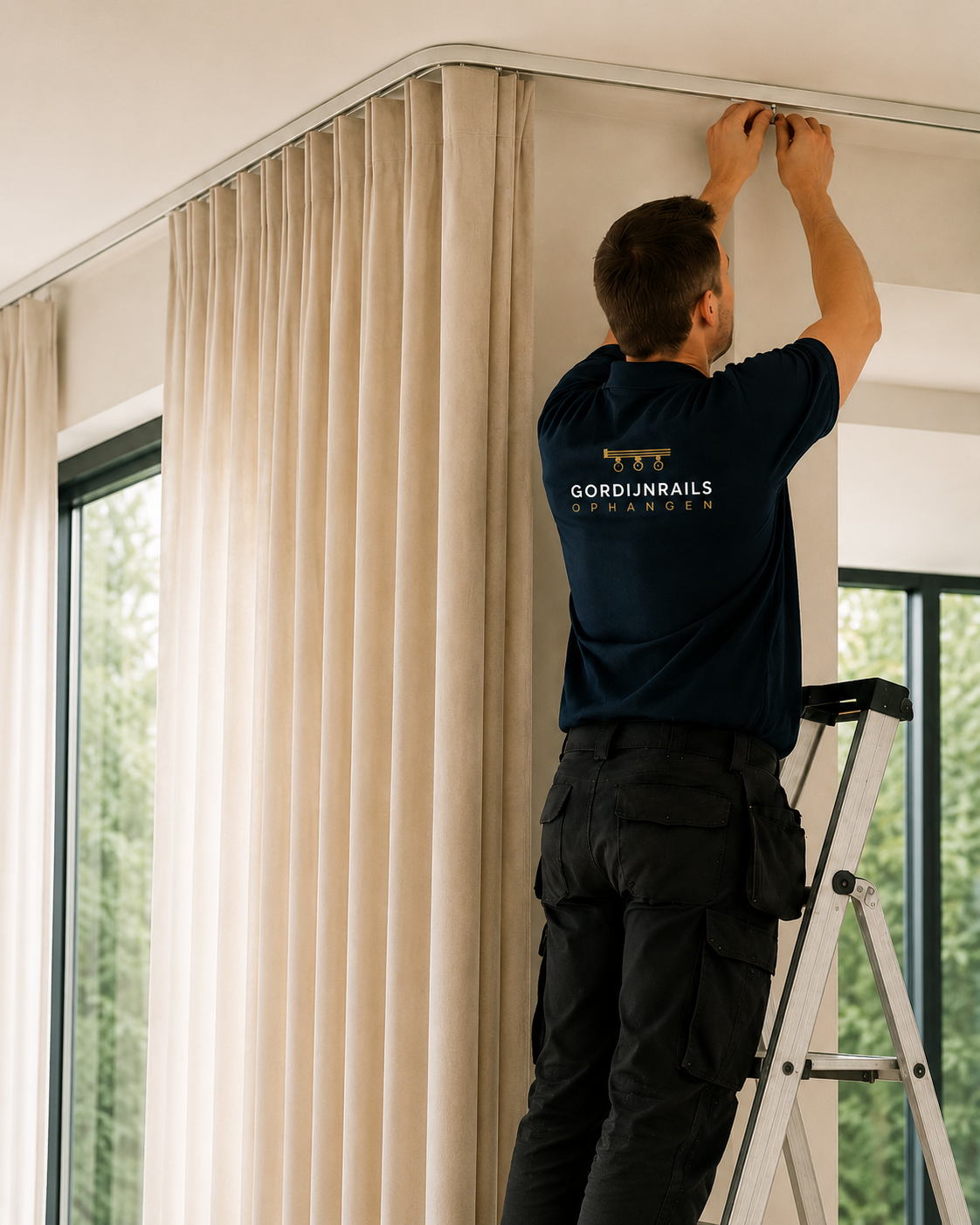 gordijnrails monteren plafond regio tussen haarlem en den haag zonder voorrijkosten